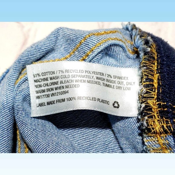 Isabel Maternity Skinny Crop Stretch Blue Jeans Size 6 Under Belly Side Panel - Picture 7 of 7